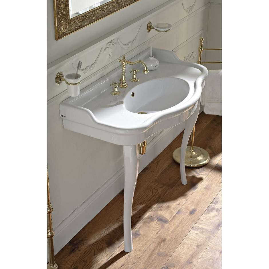 Lavabo console de style néoclassique en céramique blanche - Palladio, Sbordoni