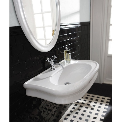 Lavabo console LAM90 suspendu ou sur meuble en céramique blanche 90 cm - Lante, Simas