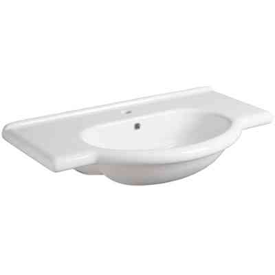 Lavabo console suspendu en céramique blanche 90 cm - Nizza, Simas