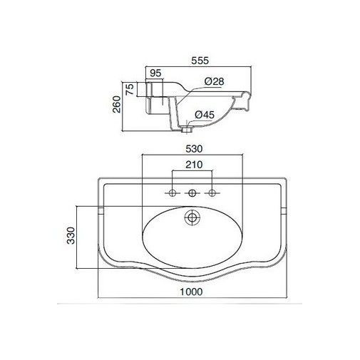 Lavabo consolle stile neoclassico in ceramica bianca - Palladio, Sbordoni