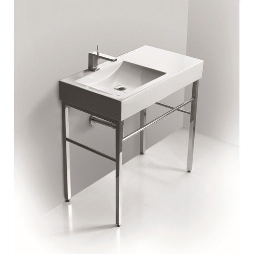 Lavabo da appoggio a consolle, bianco lucido 90x50xh13 cm - Frozen, Simas
