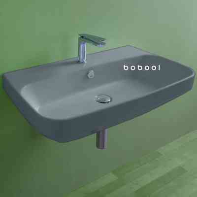 Lavabo da appoggio o sospeso cemento opaco 80 cm - Baden Baden, Simas