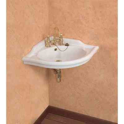 Lavabo d'angle blanc suspendu de style classique 54x54 cm - Palladio, Sbordoni