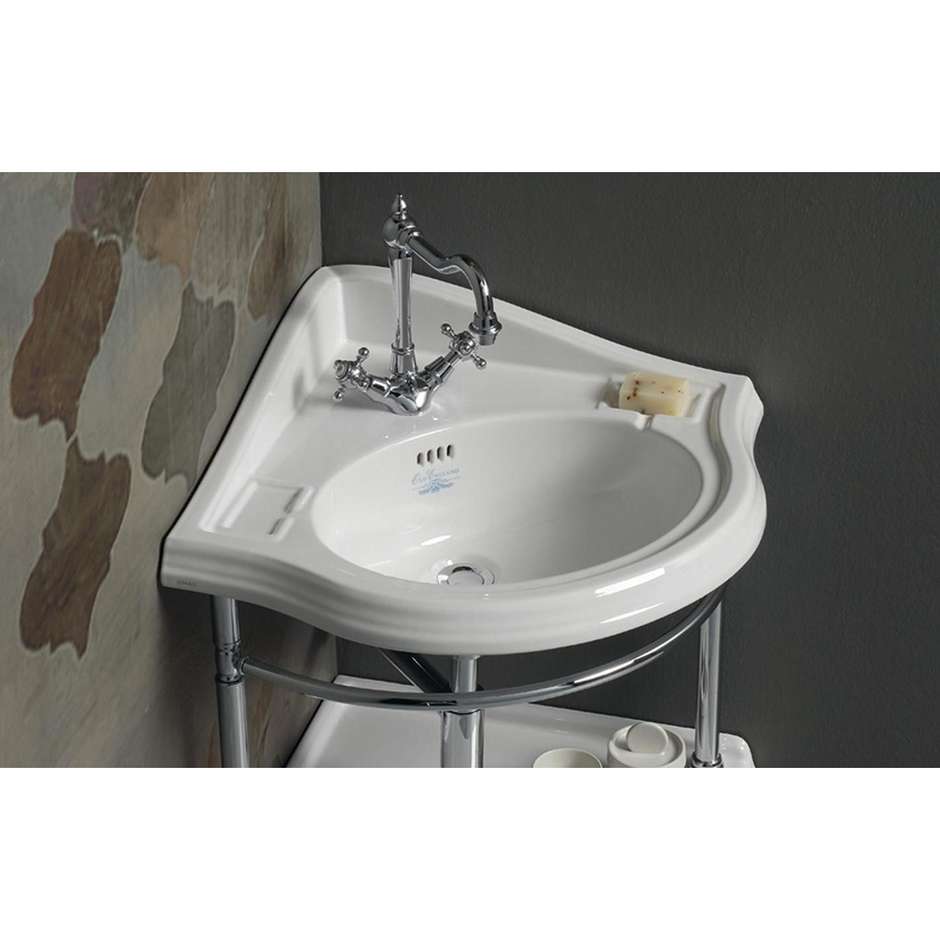 Lavabo d'angle en céramique blanche 57 cm - Arcade, Simas