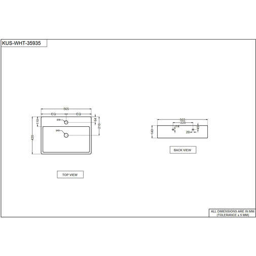 Lavabo d'appoggio o a muro 59,5x38,5cm Kubix Jaquar Bianco