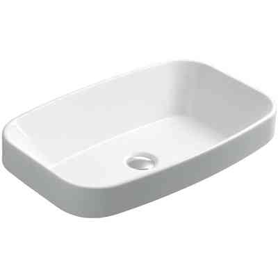 Lavabo d'appoggio o incasso in ceramica bianca 66x38 cm - Baden Baden, Simas