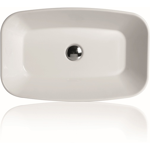 Lavabo d'appoggio o incasso in ceramica bianca 66x38 cm - Baden Baden, Simas
