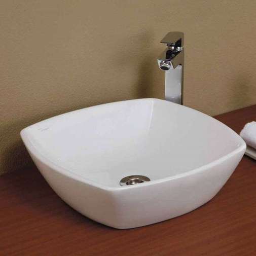 Lavabo d'appoggio quadrato 42x42cm Aria Jaquar Bianco