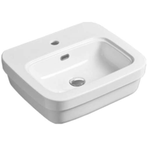 Lavabo monoforo sospeso bianco Evolution Simas Evo15 53x45 cm
