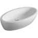 Lavabo ovale da appoggio moderno in ceramica bianca 63x33 cm - LFT, Simas