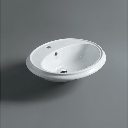 Lavabo ovale da incasso in ceramica bianco 61x50 cm - Arcade, Simas