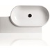 Lavabo ovale suspendu avec étagère, blanc brillant 88x50x11cm - Flow, Simas