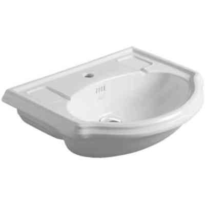 Lavabo semincasso stile classico in ceramica bianca 67 cm - Arcade, Simas