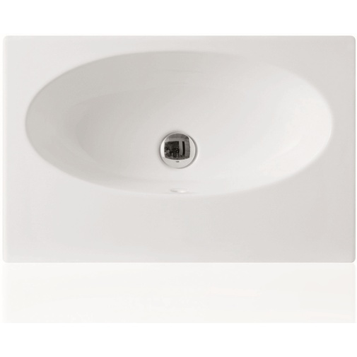 Lavabo sospeso/appoggio moderno in ceramica bianca 61 cm - LFT, Simas