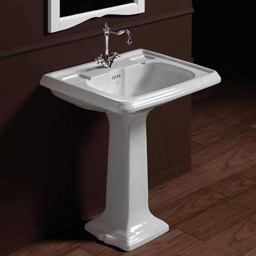 Lavabo sospeso classico in ceramica bianca 73 cm - Arcade, Simas