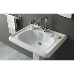 Lavabo sospeso classico in ceramica bianca 73 cm - Arcade, Simas