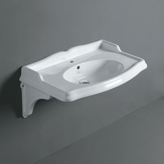 Lavabo sospeso con spalliera in ceramica bianca 90 cm - Arcade, Simas