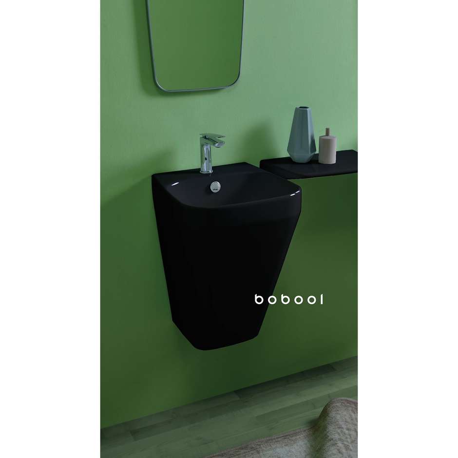 Lavabo sospeso design moderno nero opaco h55 cm - Baden Baden, Simas
