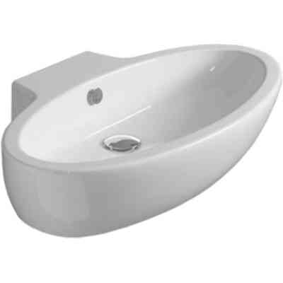 Lavabo sospeso e appoggio ovale stile contemporaneo 73 cm - LFT, Simas