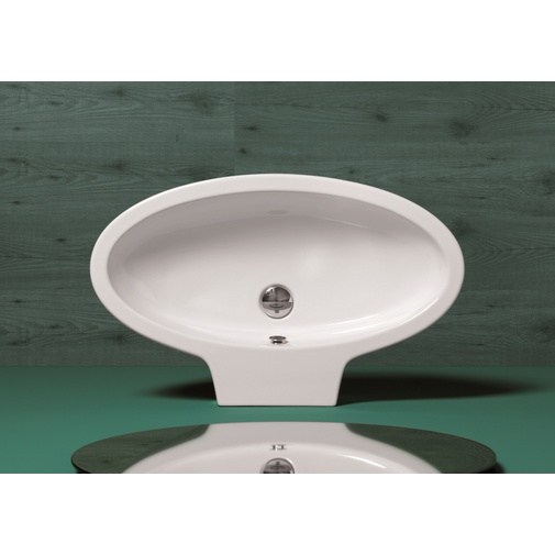 Lavabo sospeso e appoggio ovale stile contemporaneo 73 cm - LFT, Simas