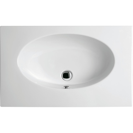 Lavabo sospeso in ceramica bianca 80x50 cm- LFT, Simas