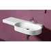 Lavabo sospeso ovale asimmetrico con mensola integrata a sinistra colore bianco lucido 115 cm - Flow, Simas