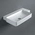 Lavabo sospeso rettangolare con ripiano destro stile moderno in ceramica bianca 88 cm - Flow, Simas