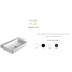 Lavabo sospeso rettangolare con ripiano destro stile moderno in ceramica bianca 88 cm - Flow, Simas