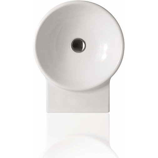 Lavabo sospeso rotondo stile minimale in ceramica bianca 40 cm - Flow, Simas
