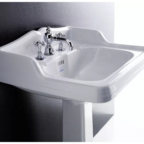 Lavabo sospeso stile retrò con spalliera bianco lucido 68 cm - Arcade, Simas