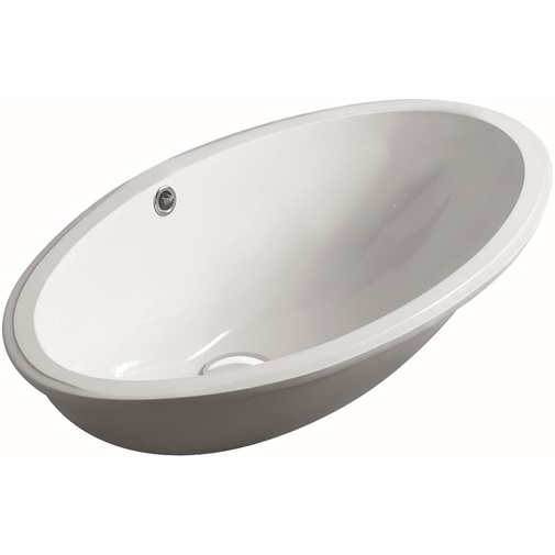 Lavabo sous plan ovale en céramique blanche - LFT, Simas