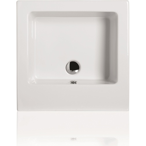 Lavabo suspendu carré blanc brillant de style minimaliste 50 cm - Frozen, Simas