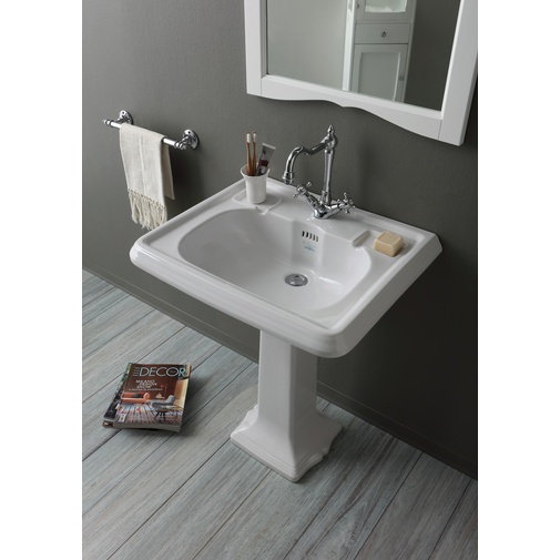 Lavabo suspendu classique en céramique blanche 73 cm - Arcade, Simas