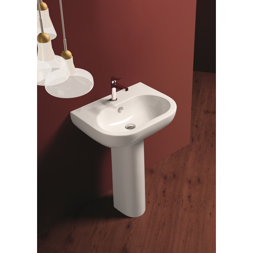 Lavabo suspendu de style classique en céramique blanche 65 cm - E-Line, Simas