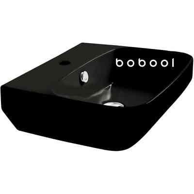 Lavabo suspendu noir brillant de style contemporain - Baden Baden, Simas