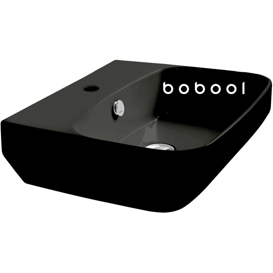 Lavabo suspendu noir mat de style contemporain - Baden Baden, Simas