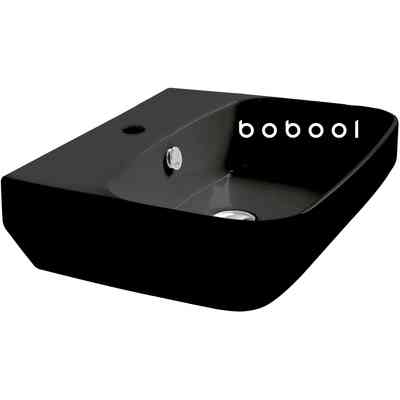 Lavabo suspendu noir mat de style contemporain - Baden Baden, Simas
