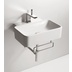 Lavabo suspendu rectangulaire de style minimal en céramique blanche 50 cm - Flow, Simas