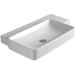 Lavabo suspendu rectangulaire de style moderne avec étagère à droite en céramique blanche 88 cm - Flow, Simas