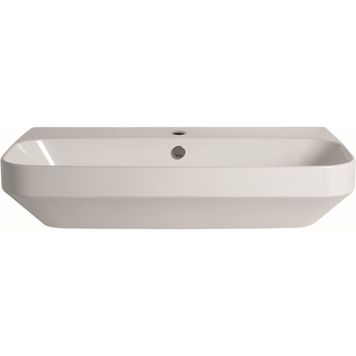 Lavabo à poser ou suspendu de style minimal blanc brillant 80 cm - Baden Baden, Simas