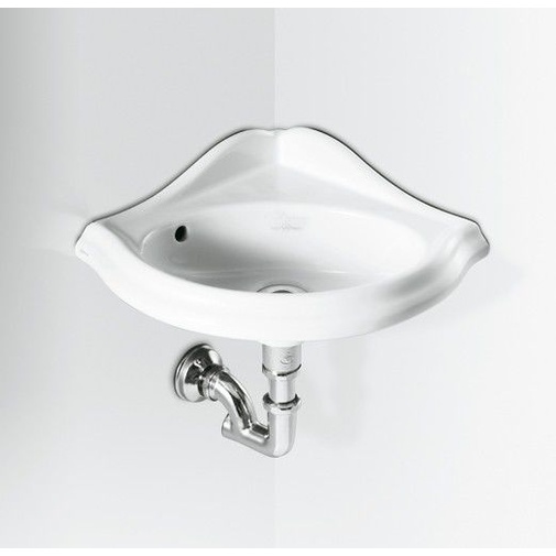 Lavamani angolare retrò in ceramica bianca 34 cm - Arcade, Simas