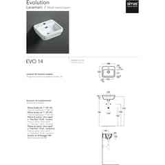 Lave-mains suspendu 34x31 cm monotrou Evolution EVO14 Simas céramique blanche