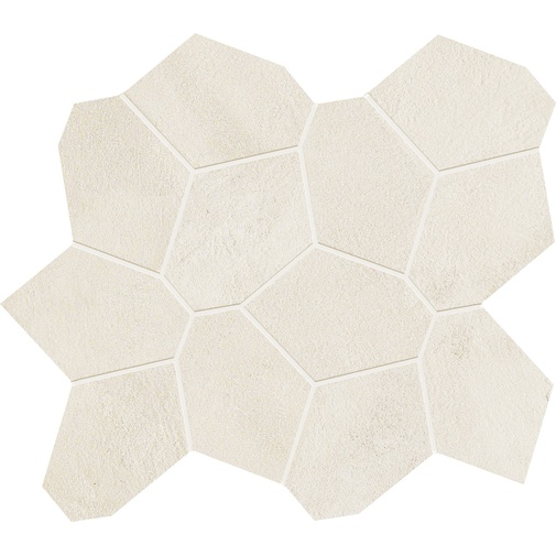 Light resin effect porcelain stoneware, 24,7x28,5 cm, Mosaic Turtle White - Comfort R, Dom Ceramiche