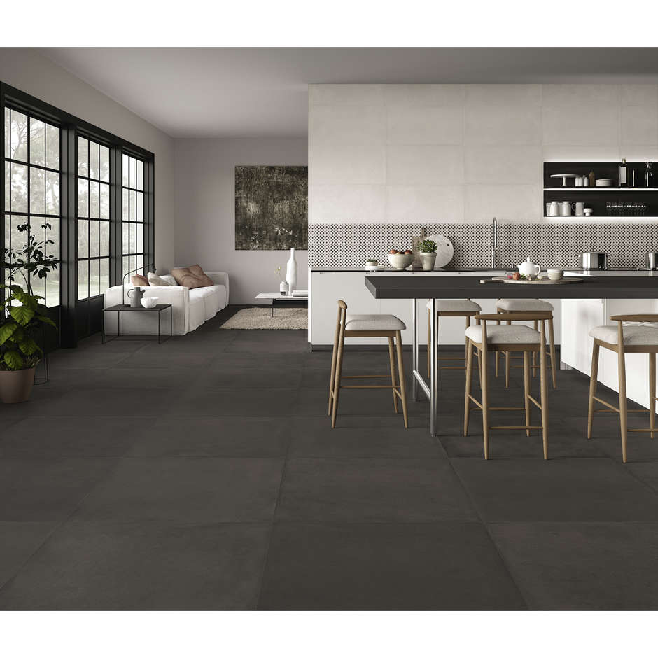 Light resin effect porcelain stoneware 44.5x90 cm, White - Comfort R, Dom Ceramiche
