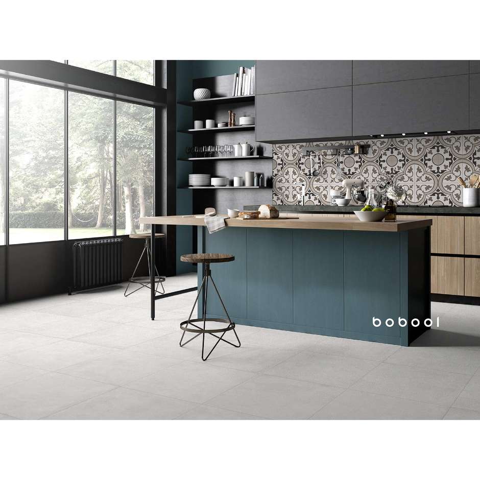 Light resin effect porcelain stoneware, 59.5x59.5 cm, White - Comfort R, Dom Ceramiche