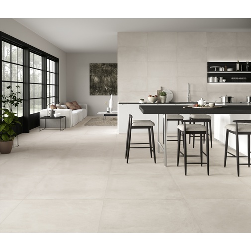 Light resin effect porcelain stoneware, 90x90 cm, White - Comfort R, Dom Ceramiche