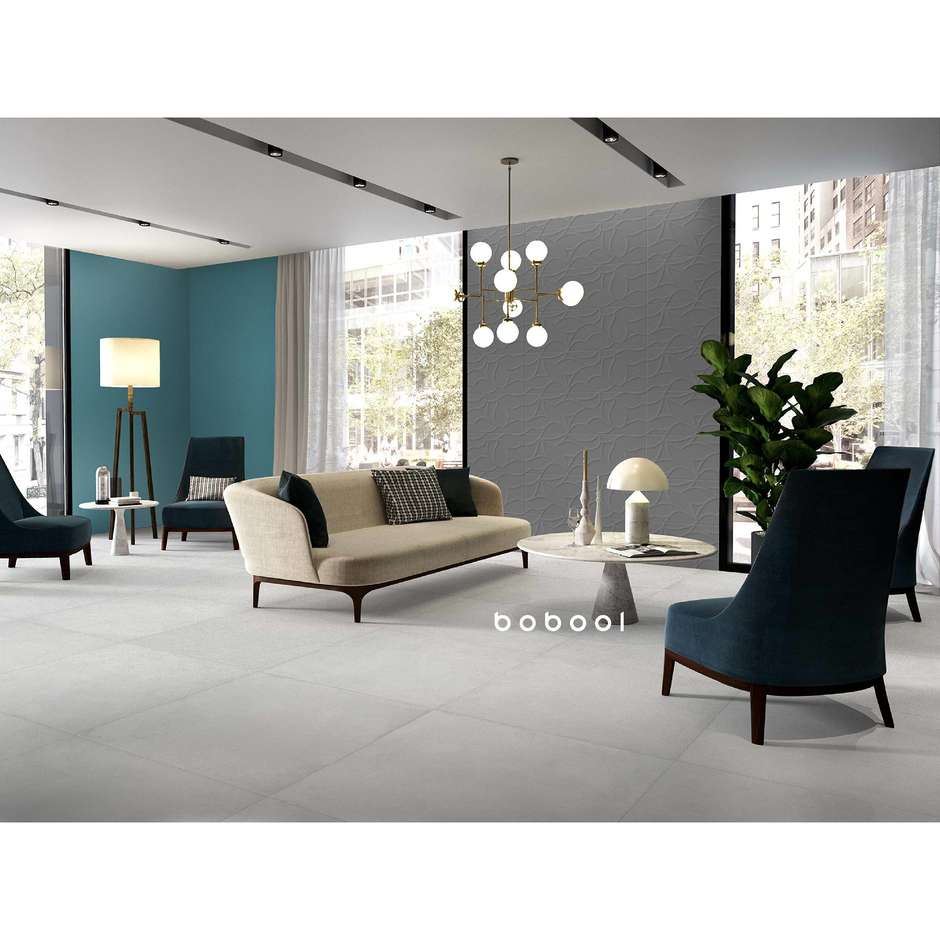 Light resin effect porcelain stoneware, 90x90 cm, White - Comfort R, Dom Ceramiche