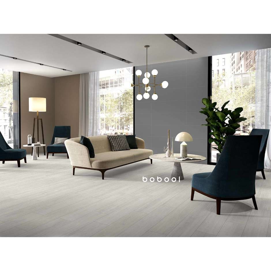 Light wood effect porcelain stoneware, 20x120 cm, White - Comfort W, Dom Ceramiche