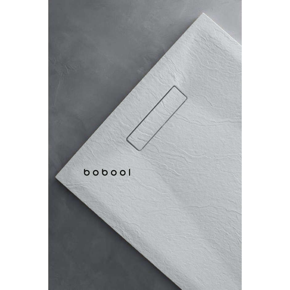 Low thickness stone effect shower tray gray color measures 80x100 cm height 3.5 cm - Well Plus, Arblù