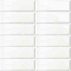 Mainzu Bissel Blanco Brillo 10x30 cm Wall Tile – Glossy White Beveled Tile